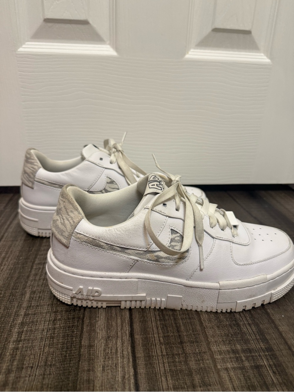 Nike Air Force Pixels with Zebra print